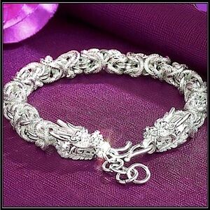 NEW STERLING SILVER DRAGON BRACELET